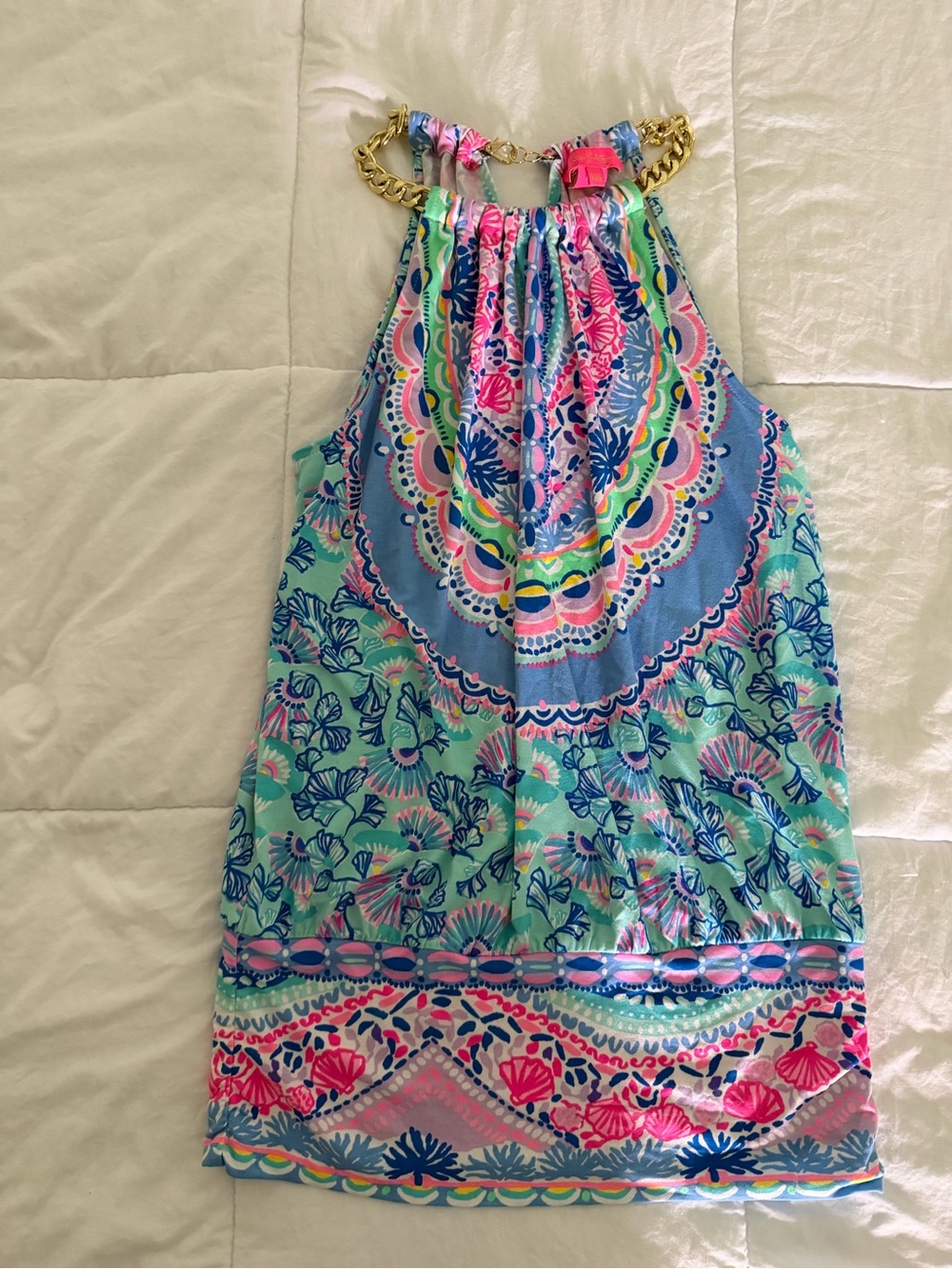 Lilly Pulitzer Halter top with Gold Chain Neck